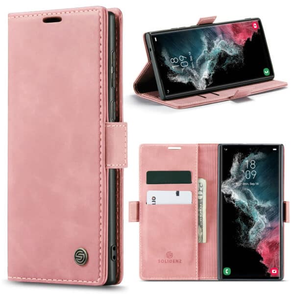 Solidenz Urban Book Samsung S22 Ultra hoesje - Roze