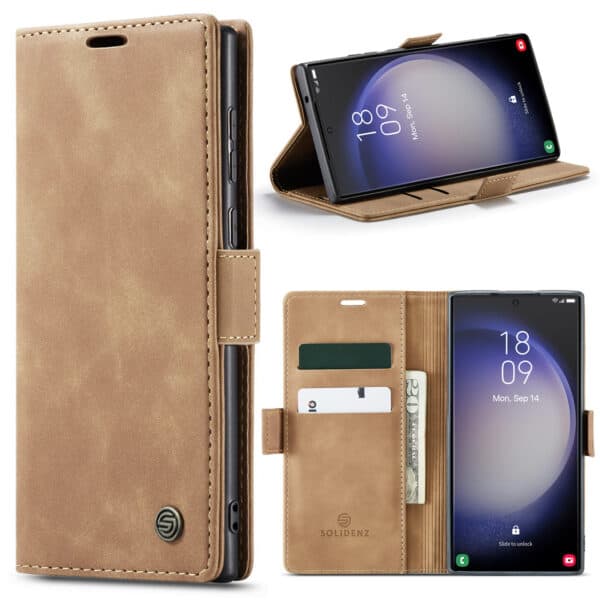 Solidenz Urban Book Samsung S23 Ultra hoesje - Bruin
