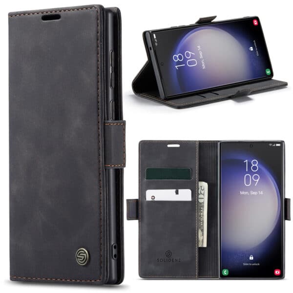 Solidenz Urban Book Samsung S23 Ultra hoesje - Zwart