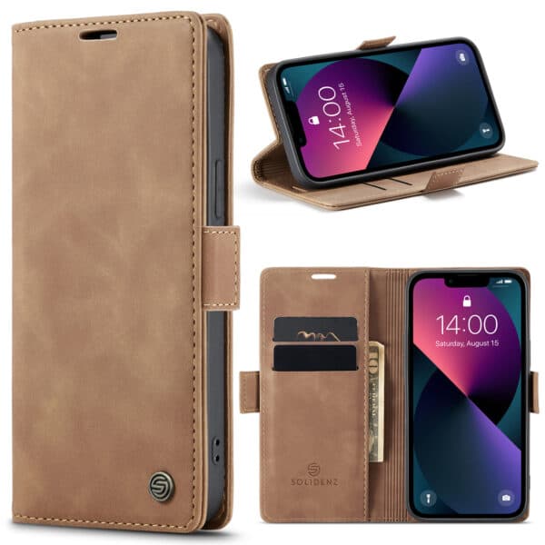 Solidenz Urban Book iPhone 13 Pro Max hoesje - Bruin