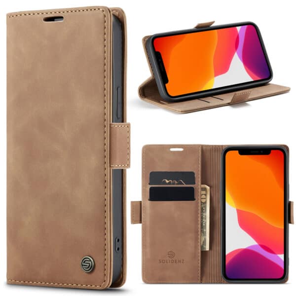 Solidenz Urban Book iPhone 13 hoesje - Bruin