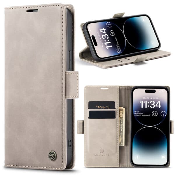 Solidenz Urban Book iPhone 14 Pro hoesje - Beige