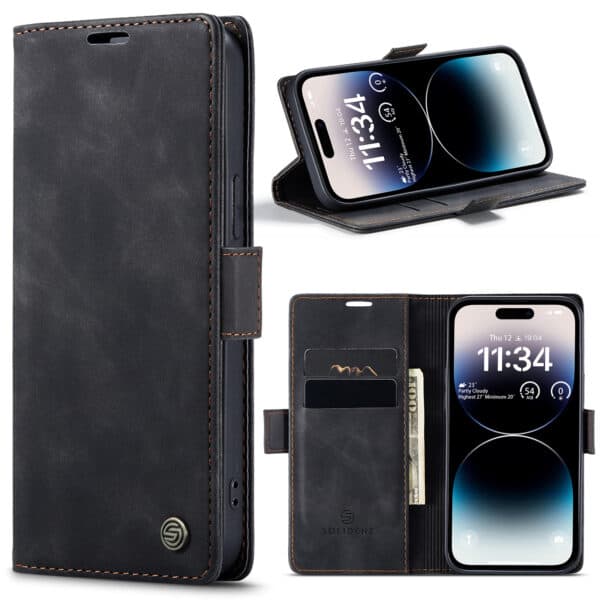 Solidenz Urban Book iPhone 14 Pro hoesje - Zwart