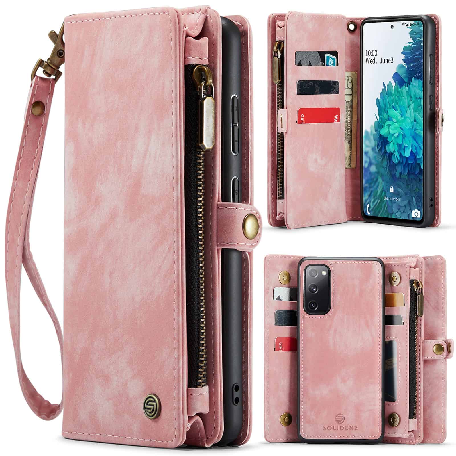 Solidenz Urban Wallet Samsung S20 FE hoesje - Roze Main Image