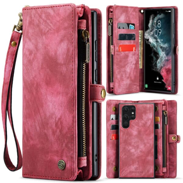 Solidenz Urban Wallet Samsung S22 Ultra hoesje - Rood