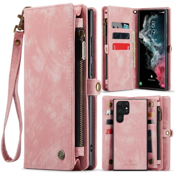 Solidenz Urban Wallet Samsung S22 Ultra hoesje - Roze