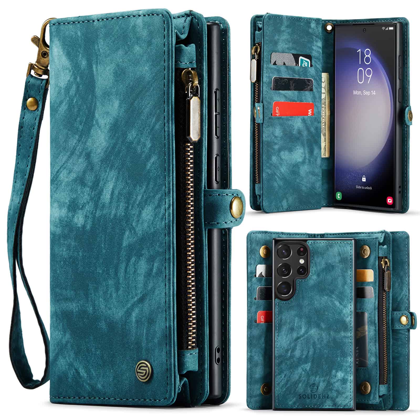 Solidenz Urban Wallet Samsung S23 Ultra hoesje - Blauw Main Image