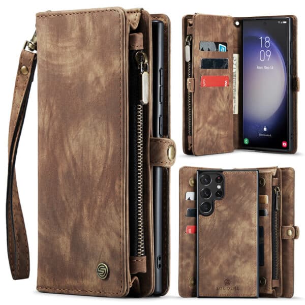 Solidenz Urban Wallet Samsung S24 Ultra hoesje - Bruin