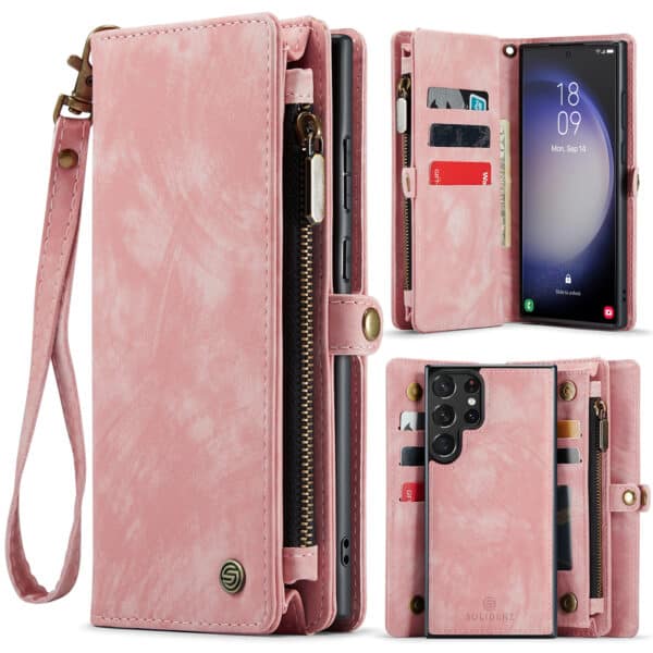Solidenz Urban Wallet Samsung S24 Ultra hoesje - Roze