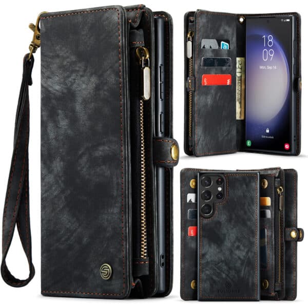 Solidenz Urban Wallet Samsung S24 Ultra hoesje - Zwart