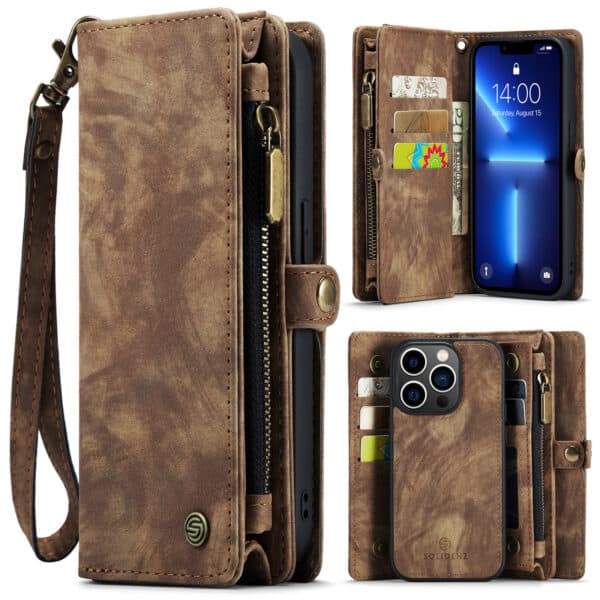 Solidenz Urban Wallet iPhone 13 Pro Max hoesje - Bruin