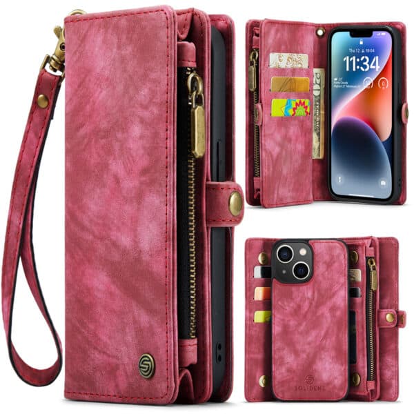 Solidenz Urban Wallet iPhone 13 hoesje - Rood
