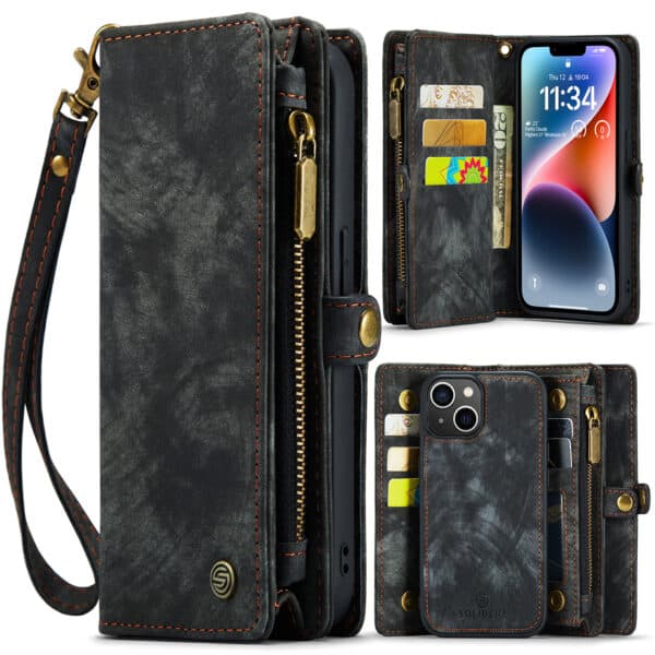 Solidenz Urban Wallet iPhone 13 hoesje - Zwart