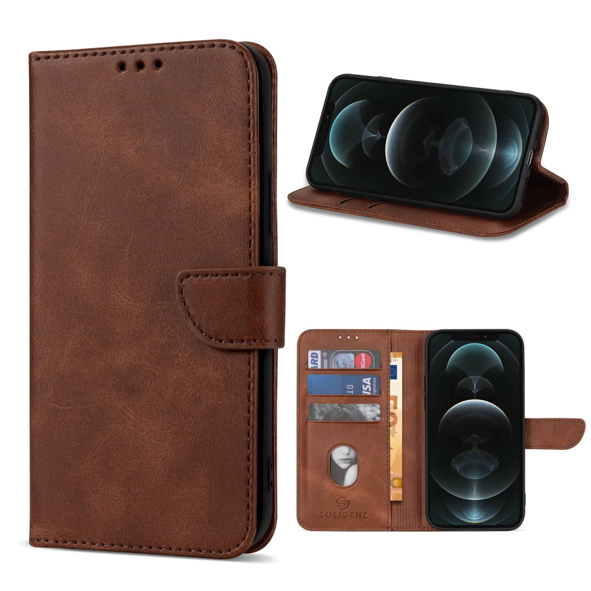Solidenz bookcase iPhone 12 Pro Max - Bruin Main Image
