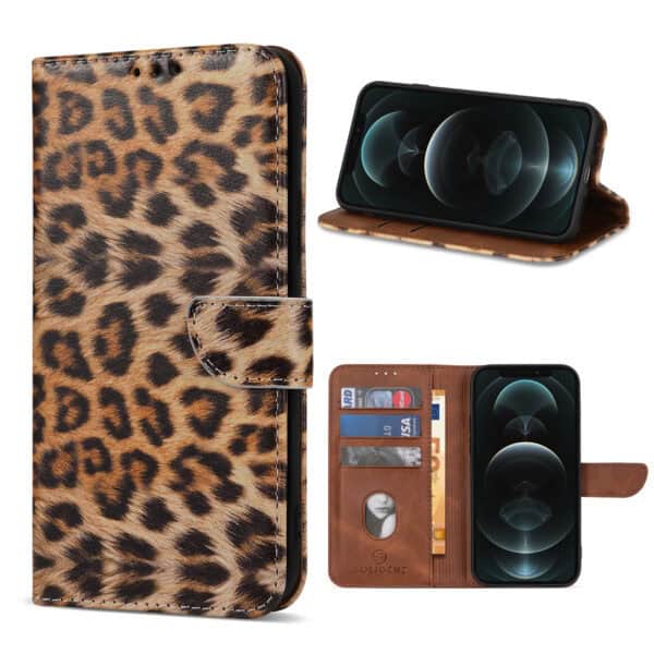 Solidenz bookcase iPhone 14 Plus - Luipaard