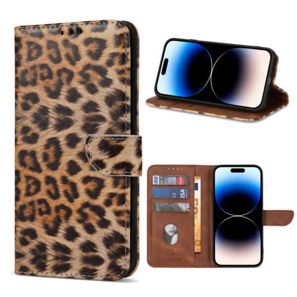 Solidenz bookcase iPhone 15 - Luipaard