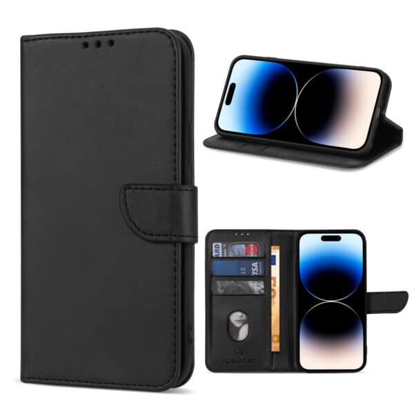 Solidenz bookcase iPhone 15 Plus - Zwart