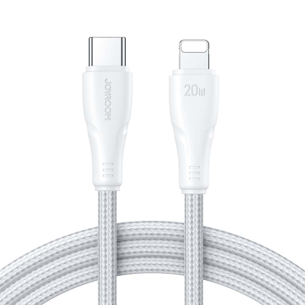 Joyroom 20W Nylon oplaadkabel 3m Snellader - USB-C naar Lightning - Wit Main Image
