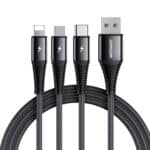 Joyroom 3-in-1 oplaadkabel 1.2m - Lightning, USB-C en micro-USB - Zwart Main Image