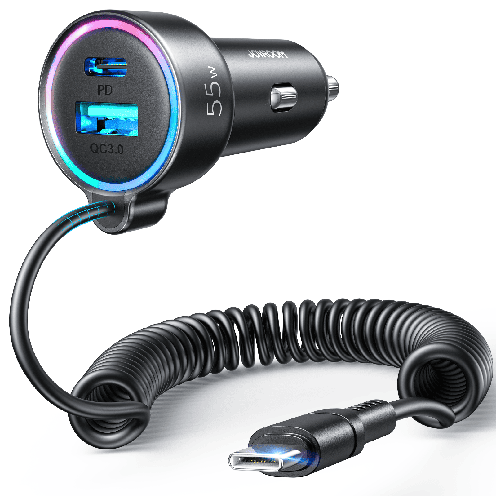 Joyroom 60W bedrade autolader met USB-C aansluiting in zwart Main Image