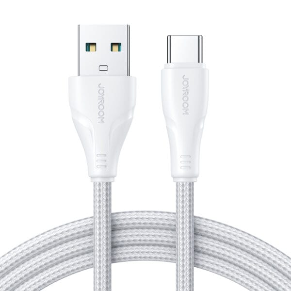 Joyroom 3m Nylon USB-C oplaadkabel - 3A Snellader - Wit