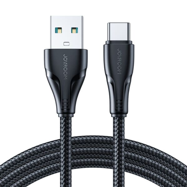 Joyroom 3m Nylon USB-C oplaadkabel - 3A Snellader - Zwart