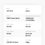Joyroom Powerbank - Zwart - 15W - 10000mAh - 4