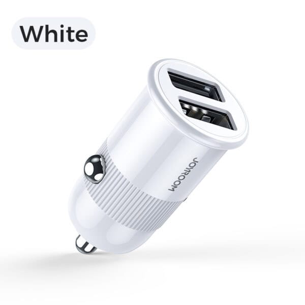 Joyroom autolader met 2x 3.1A USB-A snellaadpoorten - Wit