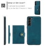 Samsung Galaxy A54 Magnetische backcover wallet hoesje - Blauw - 1