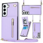 Solidenz Fashion Wallet hoesje met koord Samsung Galaxy S21 FE - Violet Main Image