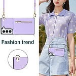 Solidenz Fashion Wallet hoesje met koord Samsung Galaxy S21 FE - Violet - 2