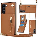 Solidenz Fashion Wallet hoesje met koord Samsung Galaxy S23 Plus - Bruin Main Image