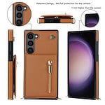 Solidenz Fashion Wallet hoesje met koord Samsung Galaxy S23 Plus - Bruin - 1