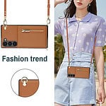 Solidenz Fashion Wallet hoesje met koord Samsung Galaxy S23 Plus - Bruin - 2