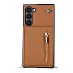 Solidenz Fashion Wallet hoesje met koord Samsung Galaxy S23 Plus - Bruin - 5