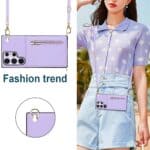 Solidenz Fashion Wallet hoesje met koord Samsung Galaxy S23 Ultra - Violet - 2
