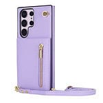 Solidenz Fashion Wallet hoesje met koord Samsung Galaxy S23 Ultra - Violet - 6