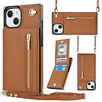 Solidenz Fashion Wallet hoesje met koord iPhone 14 - Bruin Main Image