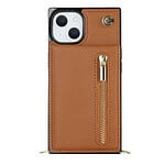 Solidenz Fashion Wallet hoesje met koord iPhone 14 - Bruin - 5