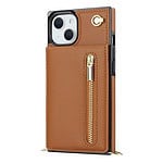 Solidenz Fashion Wallet hoesje met koord iPhone 14 - Bruin - 6