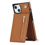 Solidenz Fashion Wallet hoesje met koord iPhone 14 - Bruin - 8
