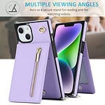 Solidenz Fashion Wallet hoesje met koord iPhone 15 - Violet - 3