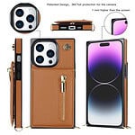 Solidenz Fashion Wallet hoesje met koord iPhone 15 Pro Max - Bruin - 1