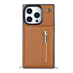 Solidenz Fashion Wallet hoesje met koord iPhone 15 Pro Max - Bruin - 8