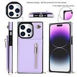 iPhone 15 Pro Max hoesje Solidenz Fashion Wallet met polskoord violet - 1