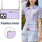 Solidenz Fashion Wallet hoesje met koord iPhone 13 Pro Max - Violet - 2