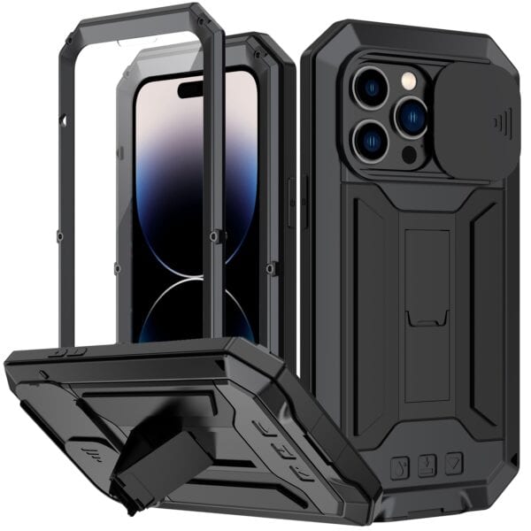 Stofdicht metalen hoes iPhone 14 Pro Max - Zwart