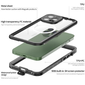 Turtle Shift Volledig waterdicht en stofdicht hoesje iPhone 14 Pro Max - Magnetische ring - 2