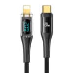 USAMS 20W USB-C naar Lightning kabel 1.2m - Digitaal Display - Zwart Main Image
