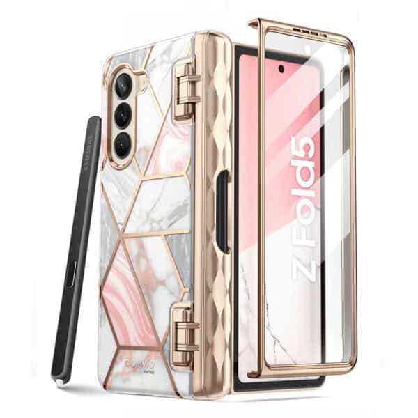 Cosmo 360 hoesje met screenprotector Samsung Z Fold5 - Marmer